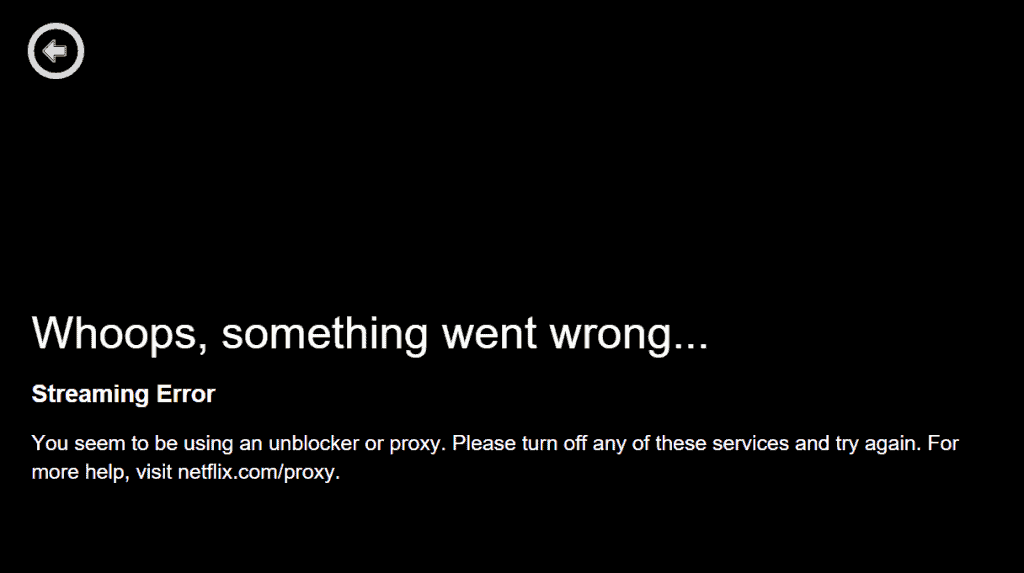 Netflix VPN Error